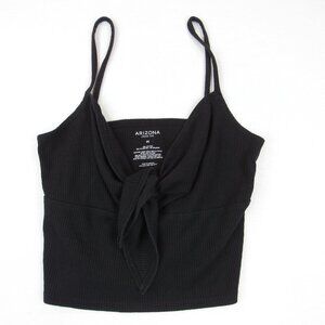 Arizona Crop Top Junior's Size Medium Black Spaghetti Straps Keyhole Knot